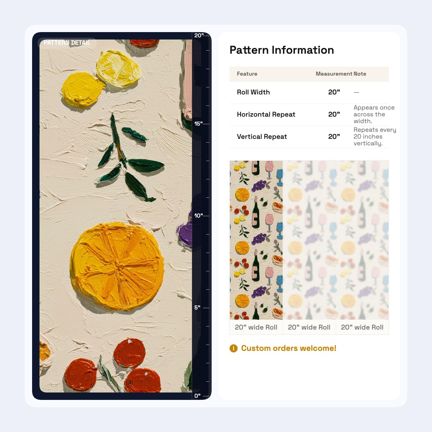 Mediterranean Wine Wallpaper Italian Bistro Pattern Vineyard Fruit Wall Decor