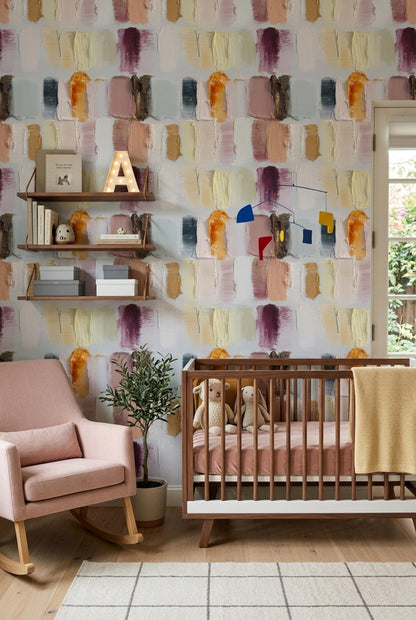 Textured Brushstroke Wallpaper Soft Luxury Abstract Art Gallery Wall Decor