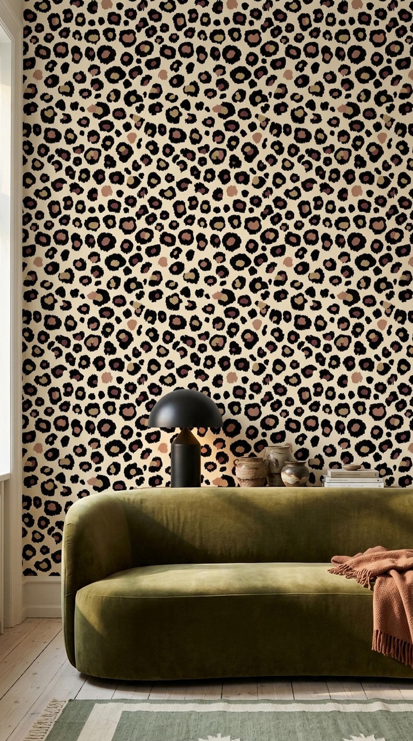 Leopard Print Wallpaper Neutral Animal Pattern Safari Chic Wall Decor Quiet Luxury