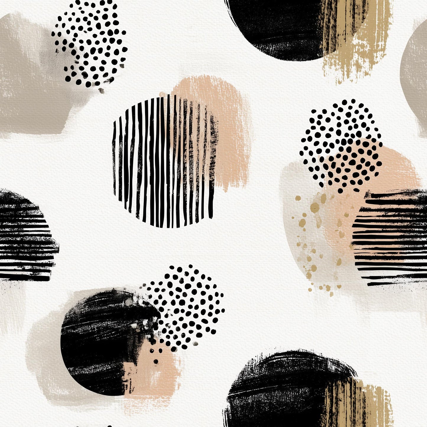 Bauhaus Abstract Shapes Wallpaper Neutral Geometric Pattern Modernist Wall Decor