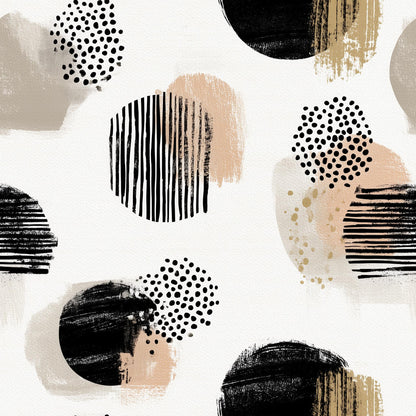 Bauhaus Abstract Shapes Wallpaper Neutral Geometric Pattern Modernist Wall Decor