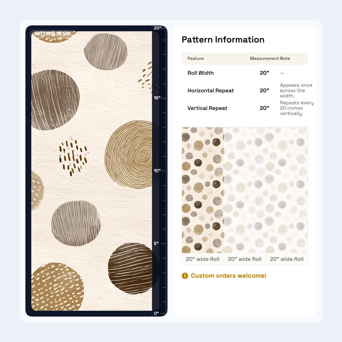Organic Circle Wallpaper Scandinavian Modern Pattern Neutral Earth Tone Wall Decor