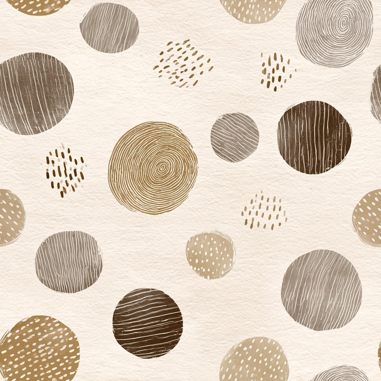 Organic Circle Wallpaper Scandinavian Modern Pattern Neutral Earth Tone Wall Decor