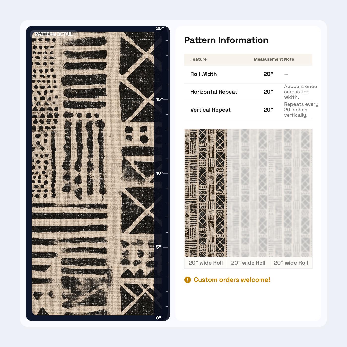 Mudcloth Wallpaper African Tribal Pattern Boho Geometric Wallpaper Neutral Wall Decor