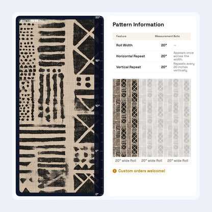Mudcloth Wallpaper African Tribal Pattern Boho Geometric Wallpaper Neutral Wall Decor