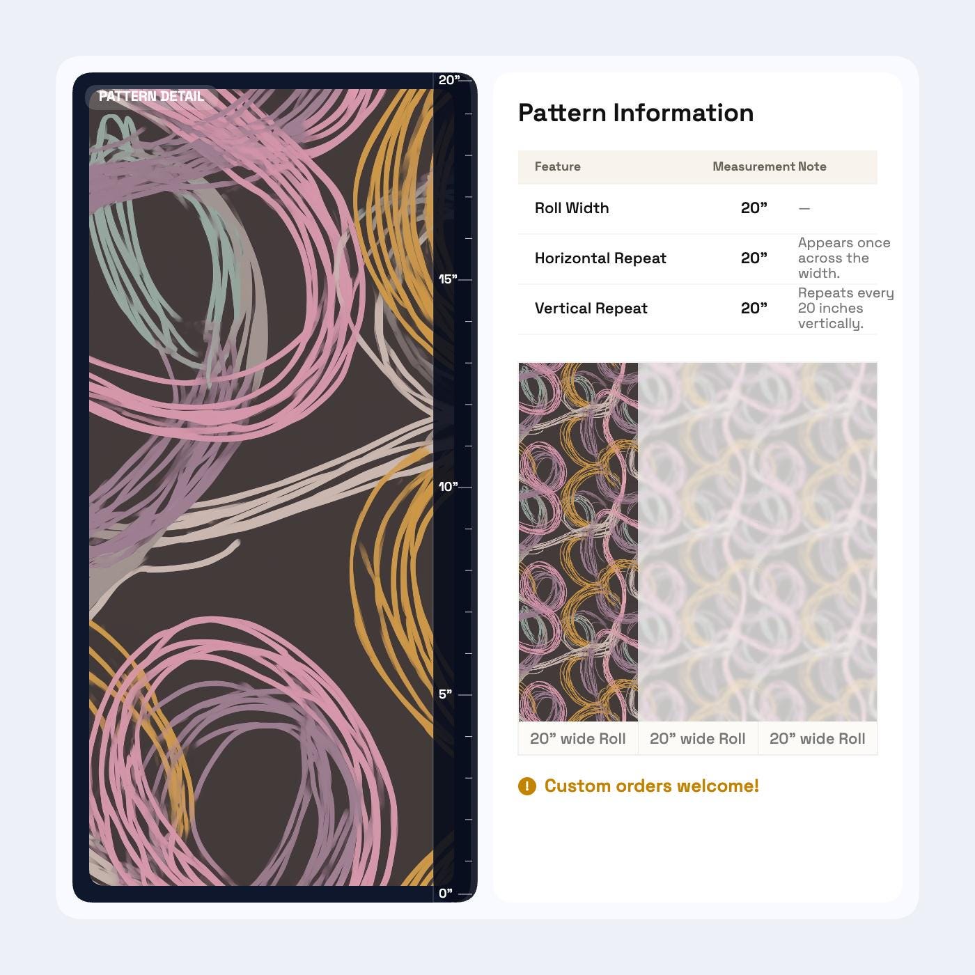 Designer Abstract Wallpaper Artistic Loop Pattern Modern Statement Wall Decor
