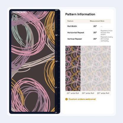 Designer Abstract Wallpaper Artistic Loop Pattern Modern Statement Wall Decor