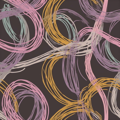 Designer Abstract Wallpaper Artistic Loop Pattern Modern Statement Wall Decor