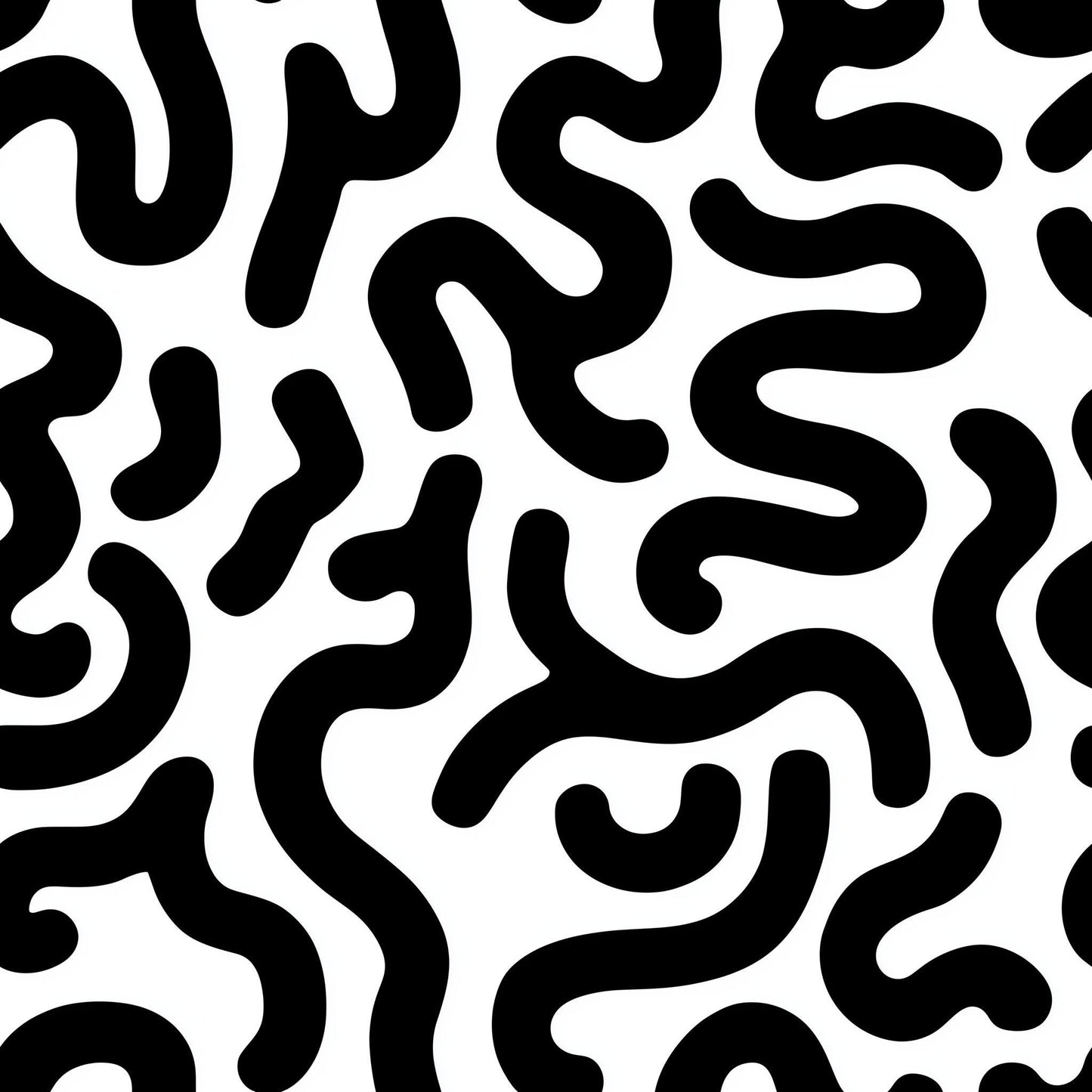 Modern Organic Wallpaper Black White Abstract Pattern Scandinavian Wall Decor