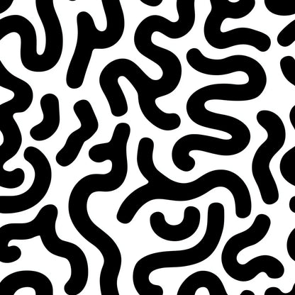 Modern Organic Wallpaper Black White Abstract Pattern Scandinavian Wall Decor