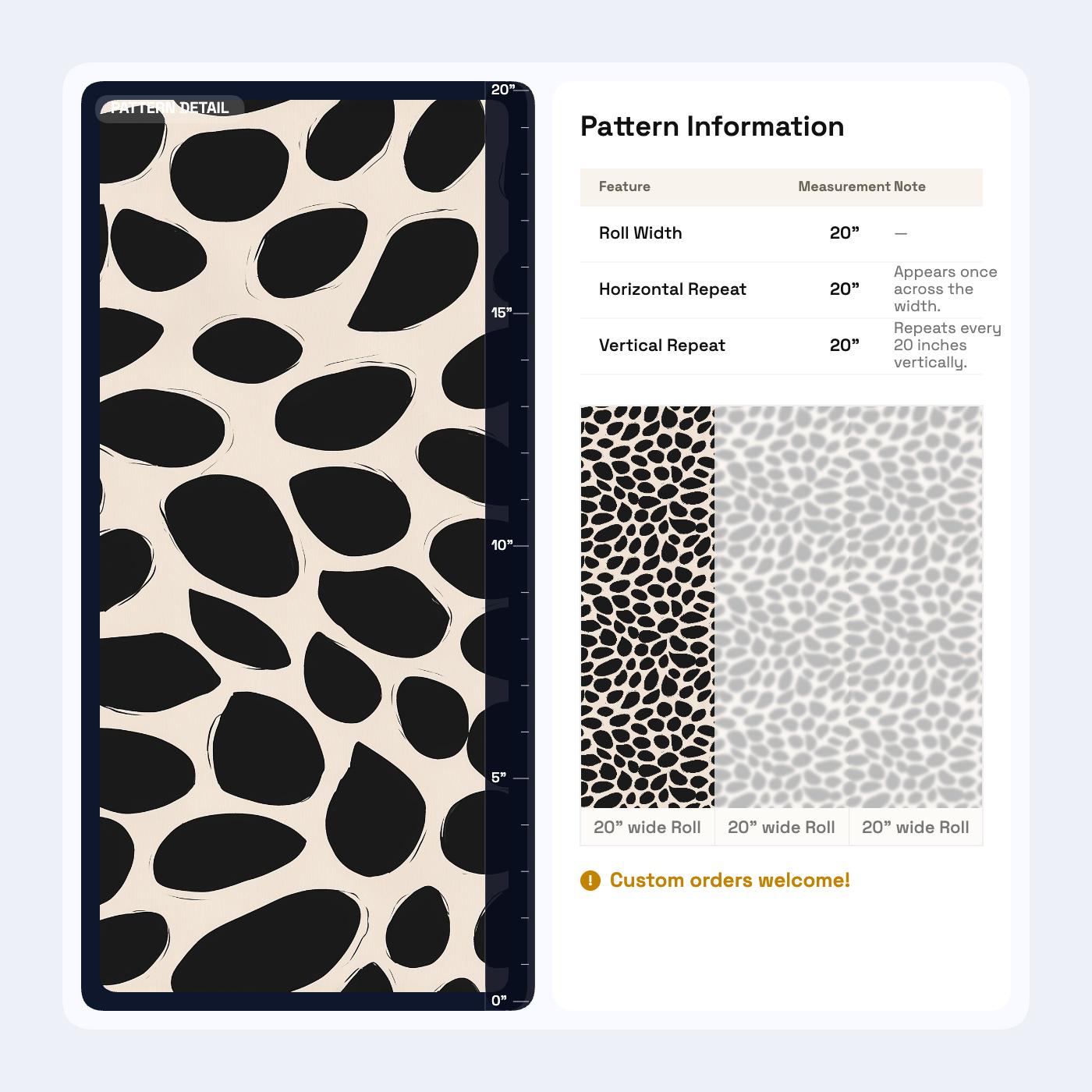 Organic Dalmatian Print Wallpaper Modern Monochrome Pattern Scandinavian Wall Decor