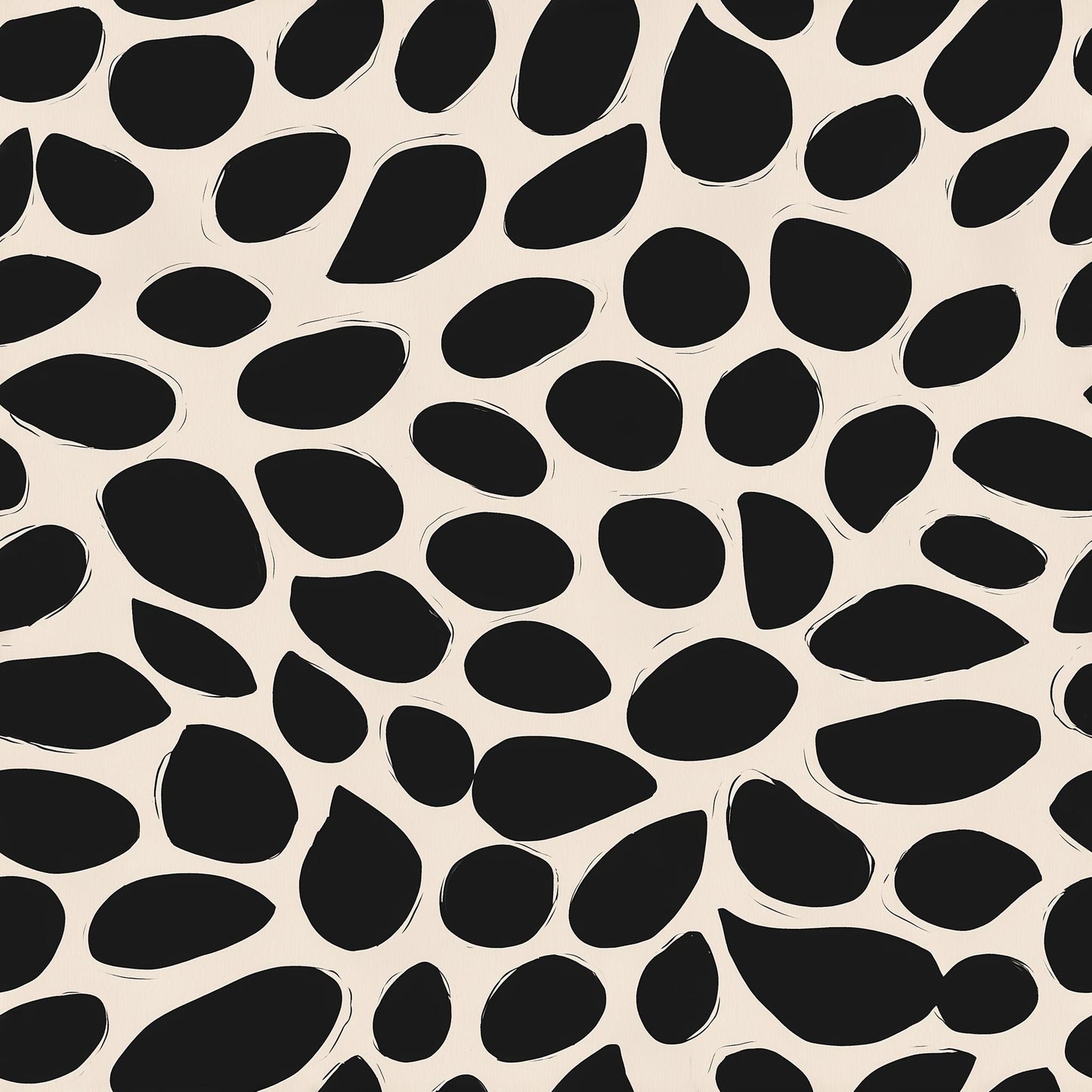 Organic Dalmatian Print Wallpaper Modern Monochrome Pattern Scandinavian Wall Decor