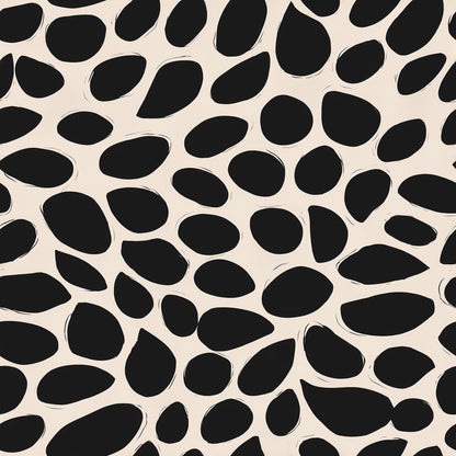 Organic Dalmatian Print Wallpaper Modern Monochrome Pattern Scandinavian Wall Decor