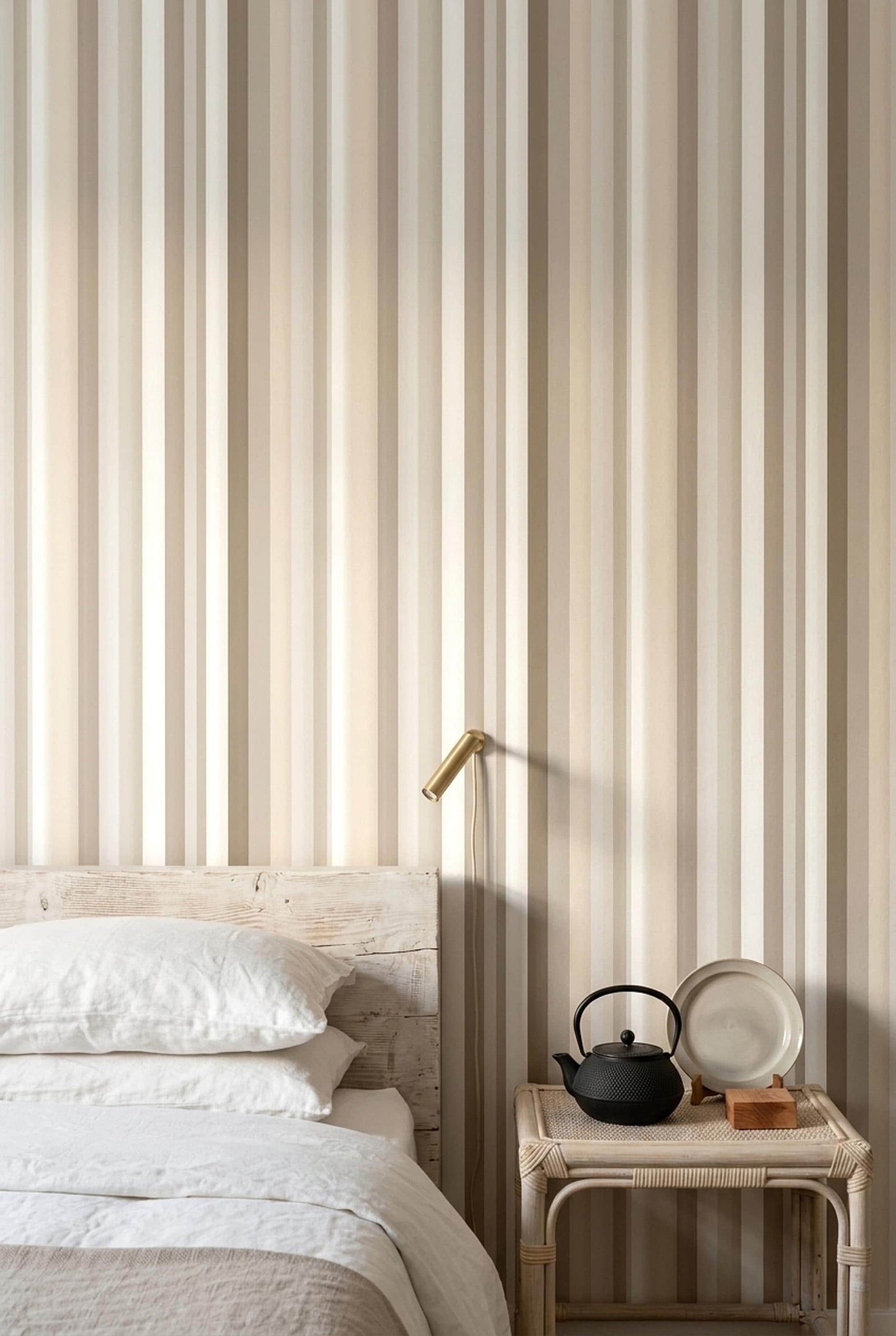 Beige Stripe Wallpaper Neutral Vertical Stripe Wallpaper Modern Classic Wall Covering