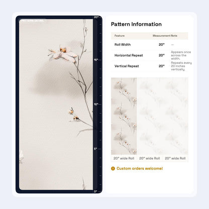 Japandi Wildflower Wallpaper Scandinavian Floral Line Art Neutral Botanical Wall Decor