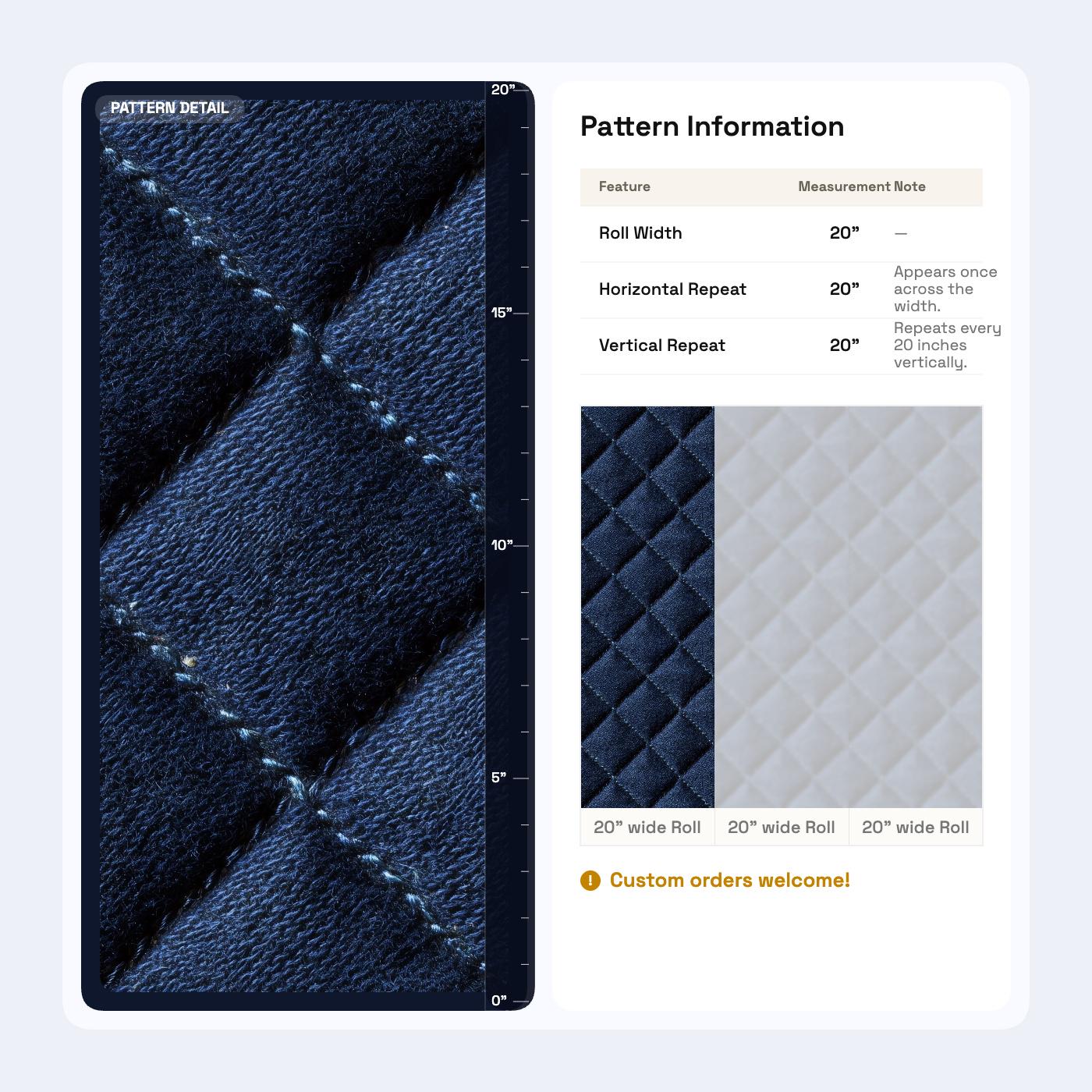 Navy Blue Faux Leather Wallpaper, Tufted Diamond Pattern Luxury Wall Covering Decor