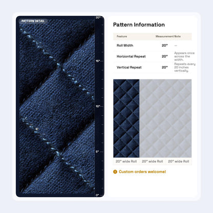 Navy Blue Faux Leather Wallpaper, Tufted Diamond Pattern Luxury Wall Covering Decor