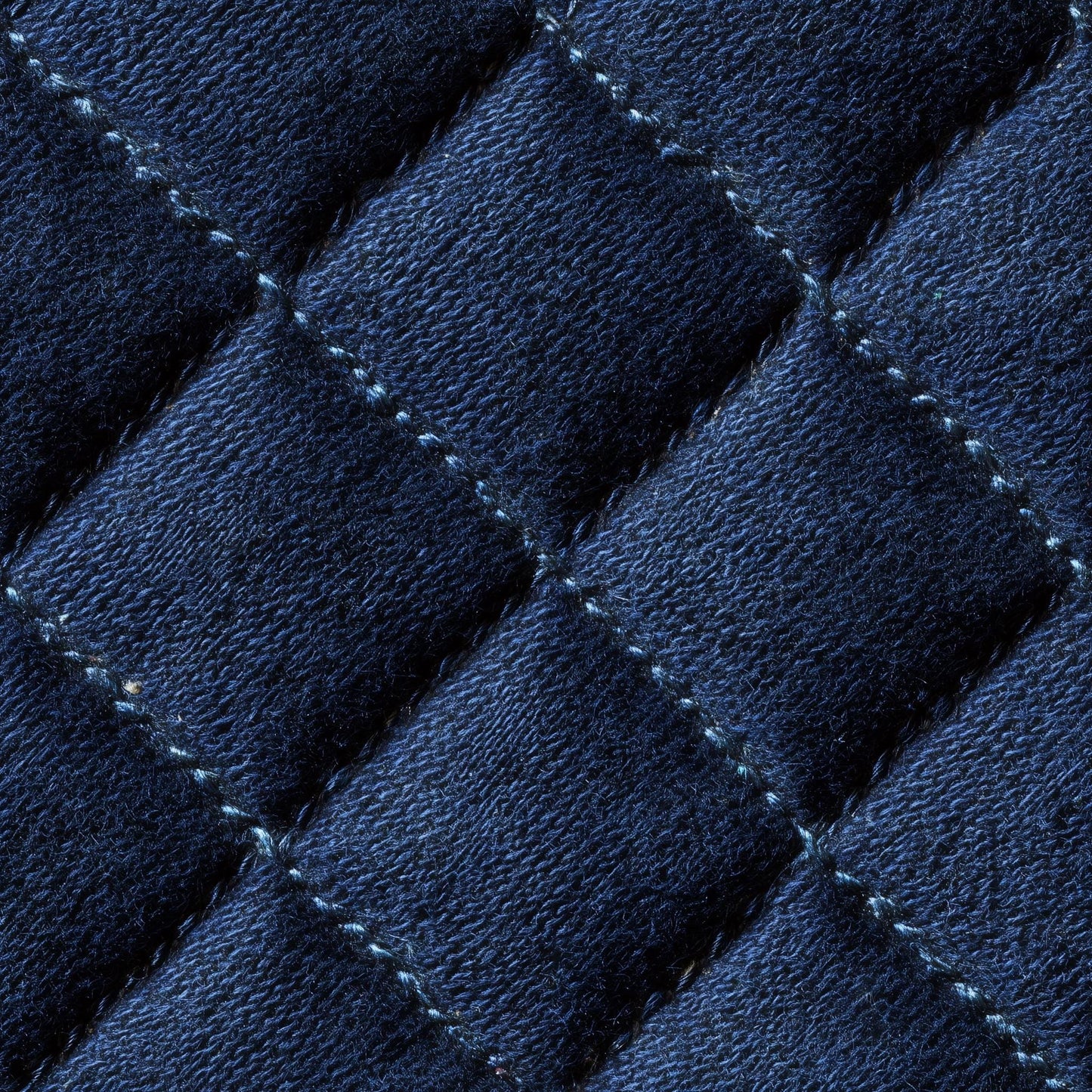 Navy Blue Faux Leather Wallpaper, Tufted Diamond Pattern Luxury Wall Covering Decor