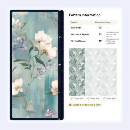 Soft Impressionist Floral Wallpaper Romantic Botanical French Country Wall Decor