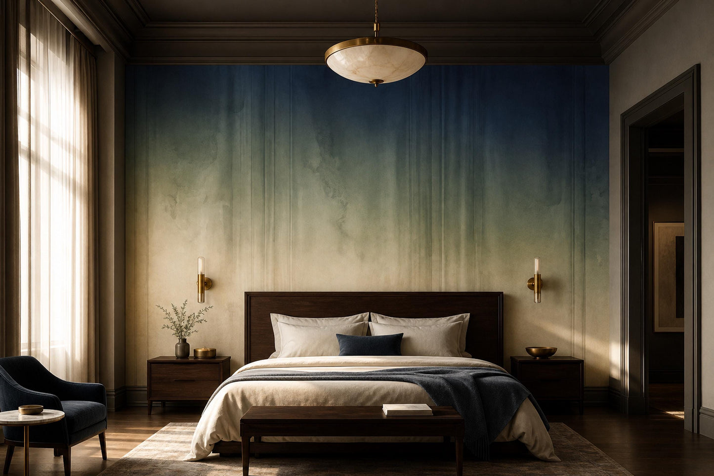 Quiet Luxury Gradient Wall Mural Modern Spa Interior Japandi Minimalist Statement Decor