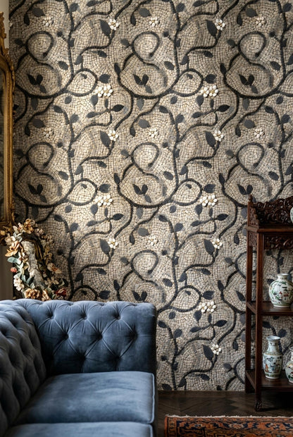 Roman Mosaic Wall Mural Luxury Stone Vine Wallpaper Mediterranean Interior Decor Feature Wall