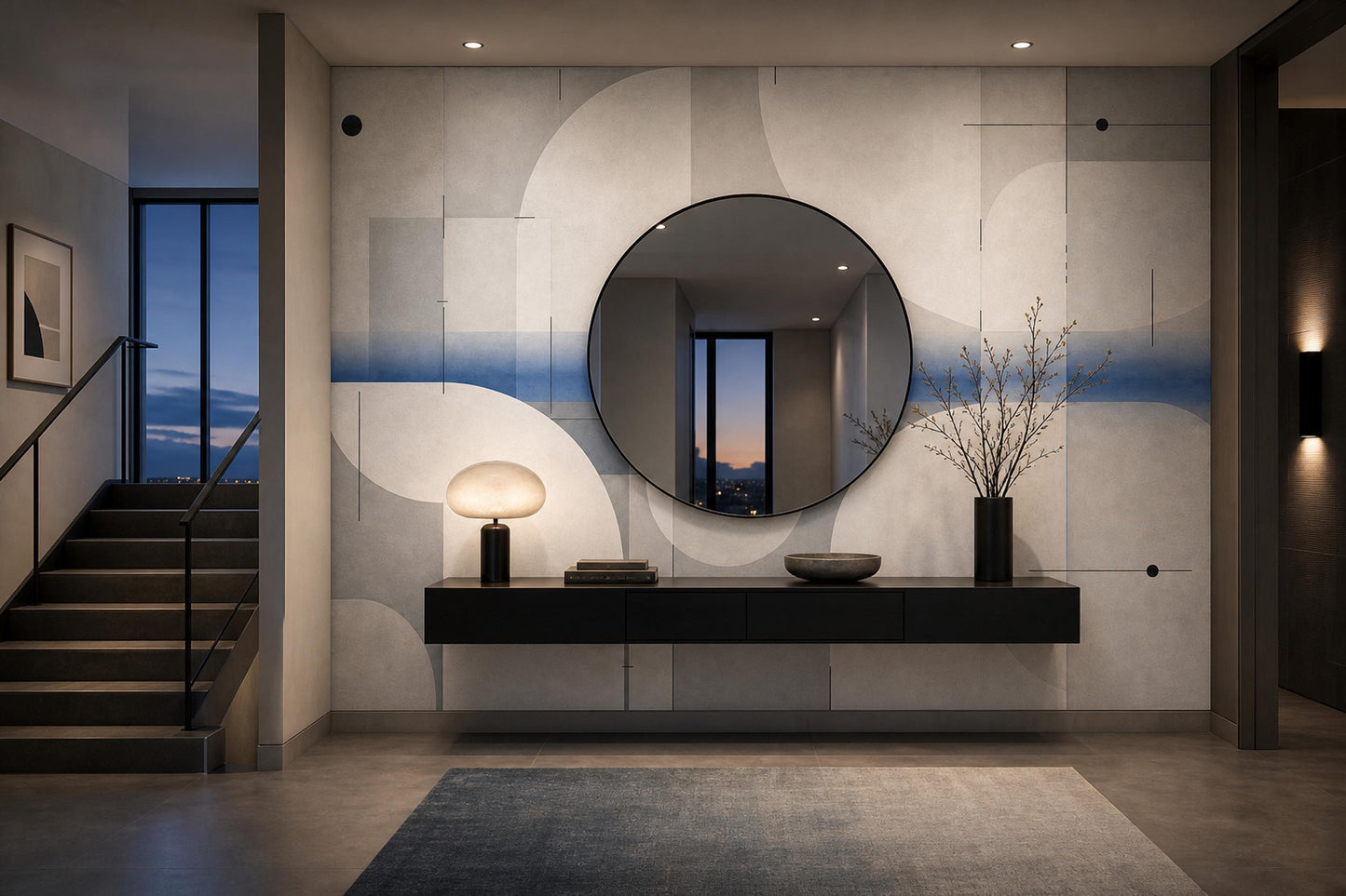Organic Modern Wall Mural Minimalist Geometric Abstract Contemporary Architectural Decor