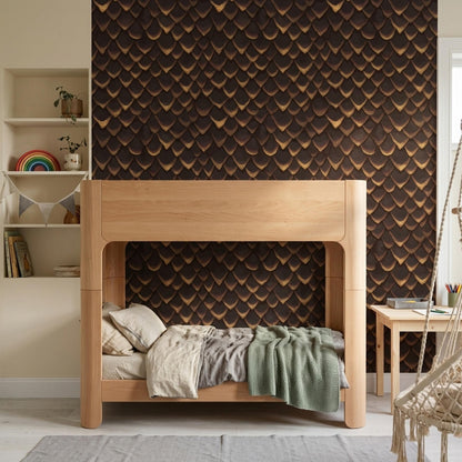 Dragon Scale Wallpaper Dark Bronze Fantasy Pattern Gothic Luxury Decor