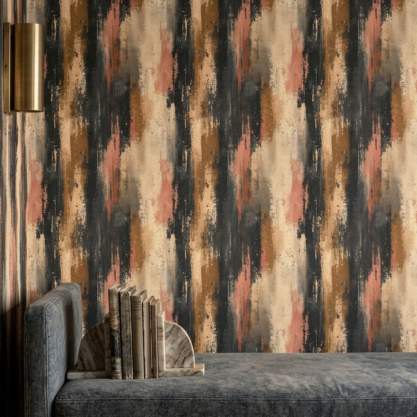 Abstract Grunge Wallpaper Neutral Earth Tone Modern Rustic Wall Decor