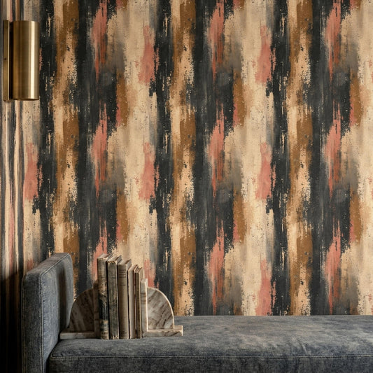 Abstract Grunge Wallpaper Neutral Earth Tone Modern Rustic Wall Decor