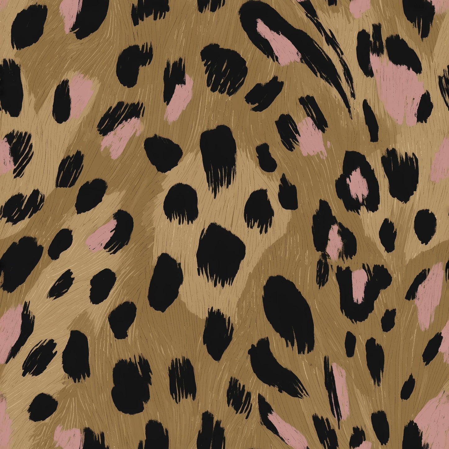 Blush Leopard Print Wallpaper Chic Animal Pattern Pink Beige Glam Accent Wall Decor