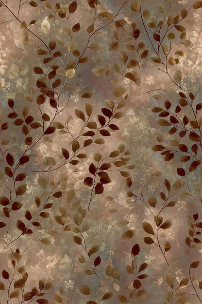 Organic Modern Botanical Wallpaper Neutral Leaf Pattern Earth Tone Nature Decor