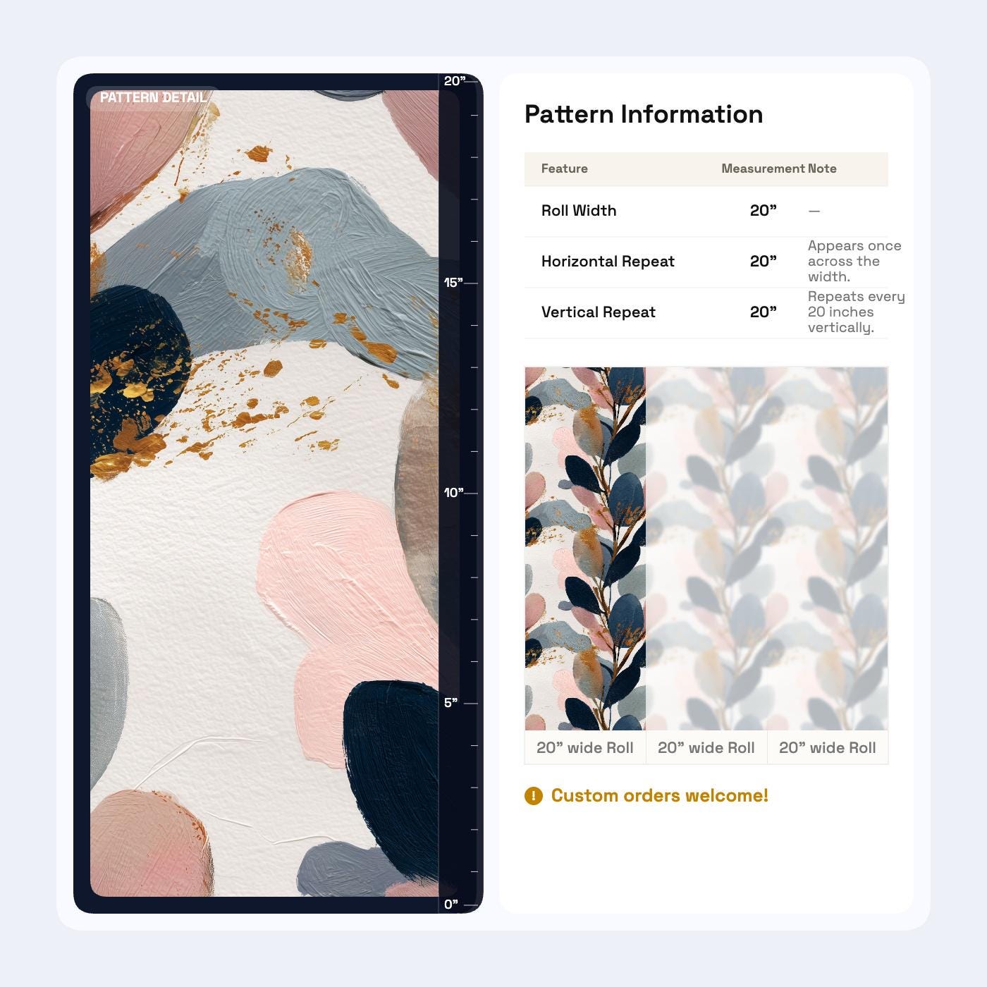 Abstract Botanical Wall Decor Modern Leaf Pattern Navy Blush Japandi Statement Design