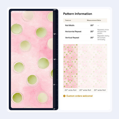 Scandinavian Watercolor Polka Dot Wallpaper Pastel Nursery Pink Wall Decor