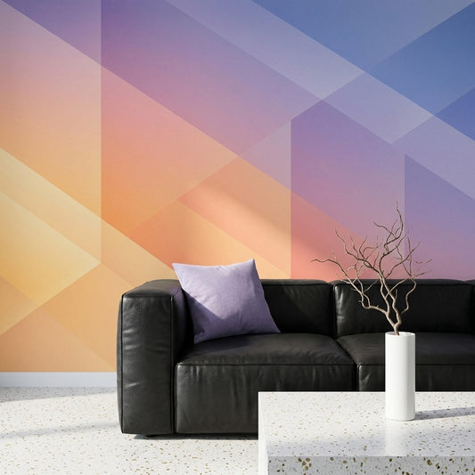 Modern Geometric Wall Mural Color Block Abstract Scandinavian Contemporary Wall Decor