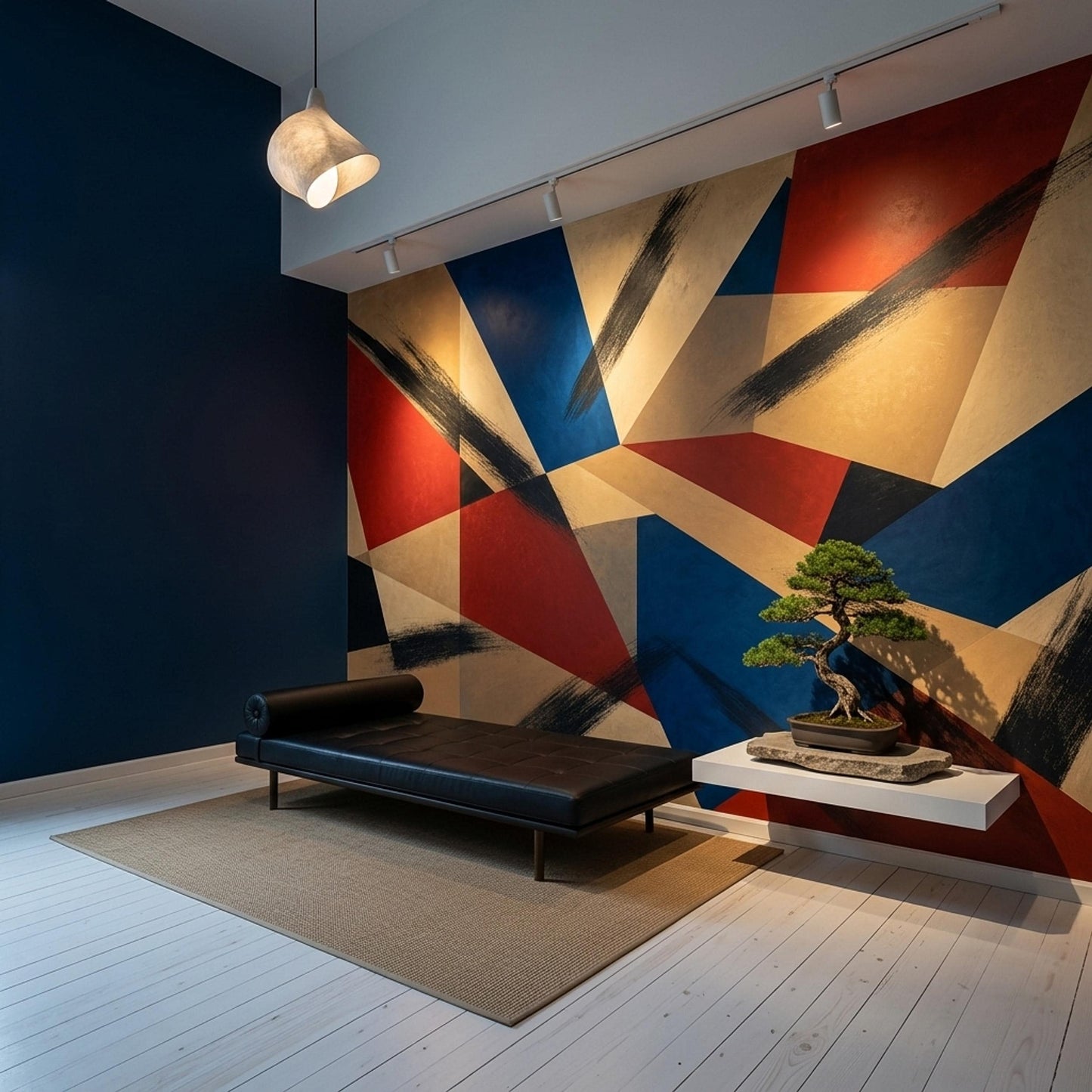 Bauhaus Wall Mural Geometric Abstract Mid Century Modern Color Block Statement Wall Decor