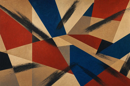 Bauhaus Wall Mural Geometric Abstract Mid Century Modern Color Block Statement Wall Decor