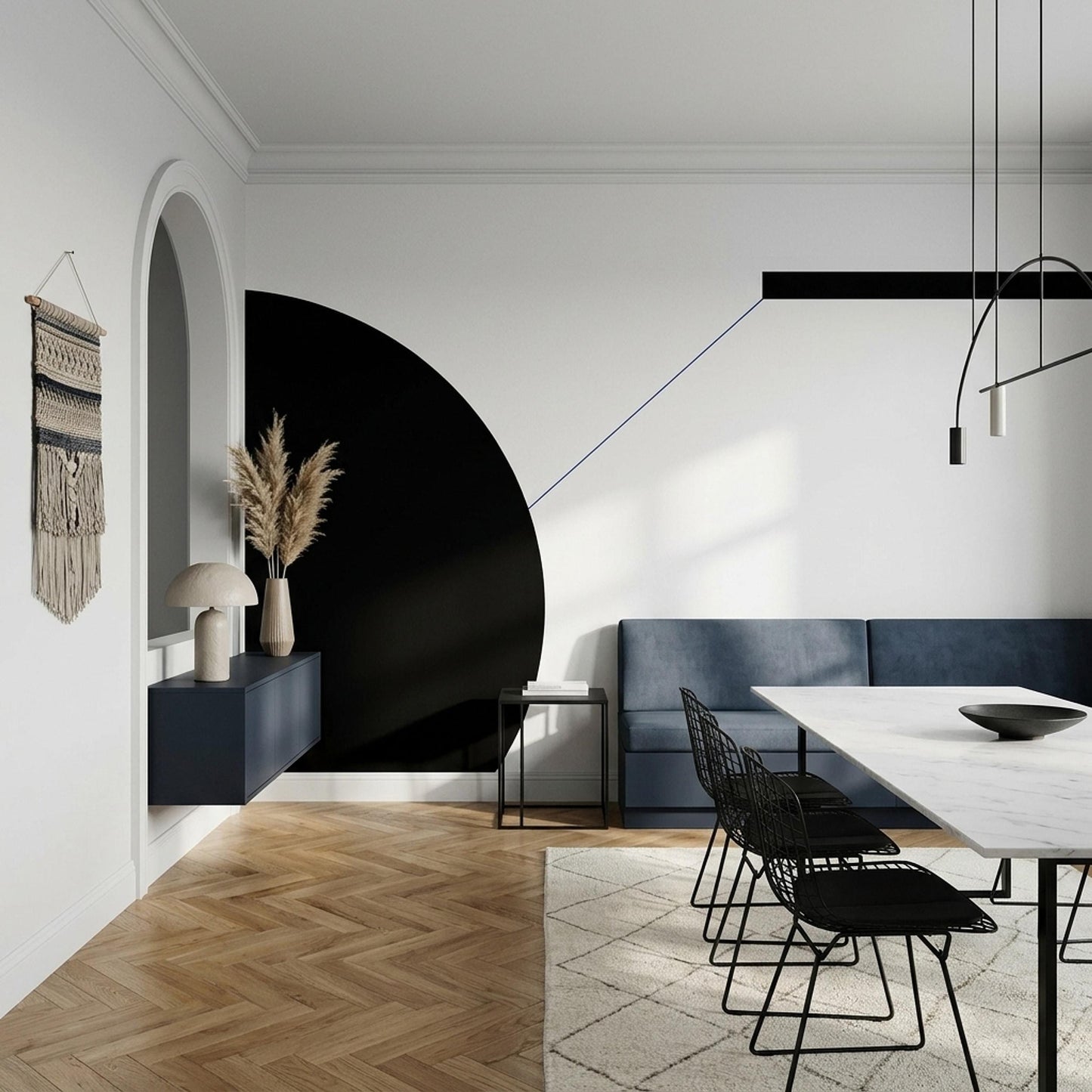 Architectural Minimalist Wall Mural Modern Bauhaus Geometry Luxury Designer Wall Decor