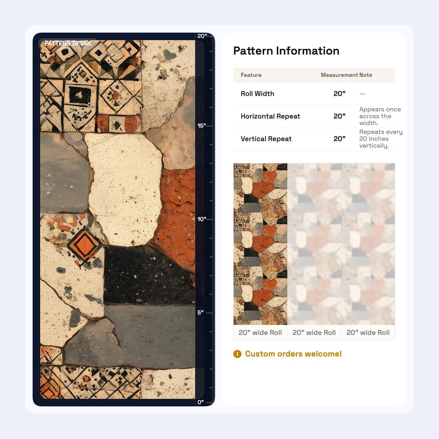 Wabi Sabi Stone Mosaic Wallpaper Terra Cotta Patchwork Organic Modern Wall Decor