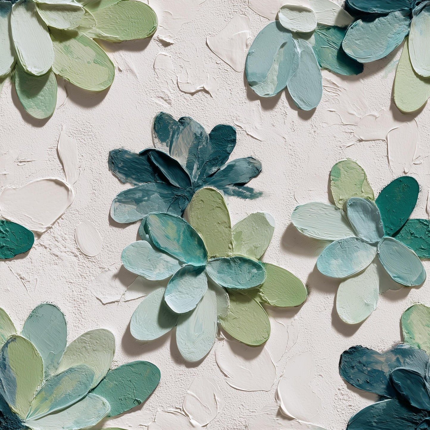 3D Petal Bloom Wallpaper Sage Green Floral Wall Decor Soft Organic Modern Design