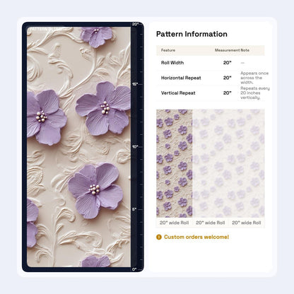 3D Floral Relief Wallpaper Romantic French Chateau Grandmillennial Wall Decor