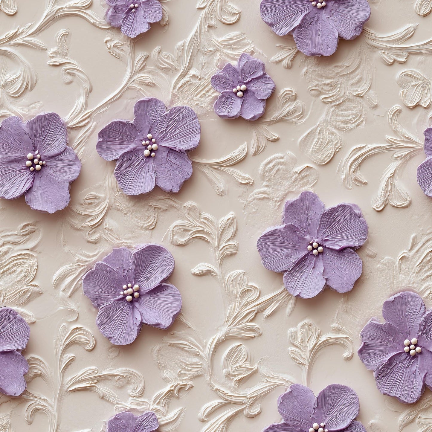 3D Floral Relief Wallpaper Romantic French Chateau Grandmillennial Wall Decor