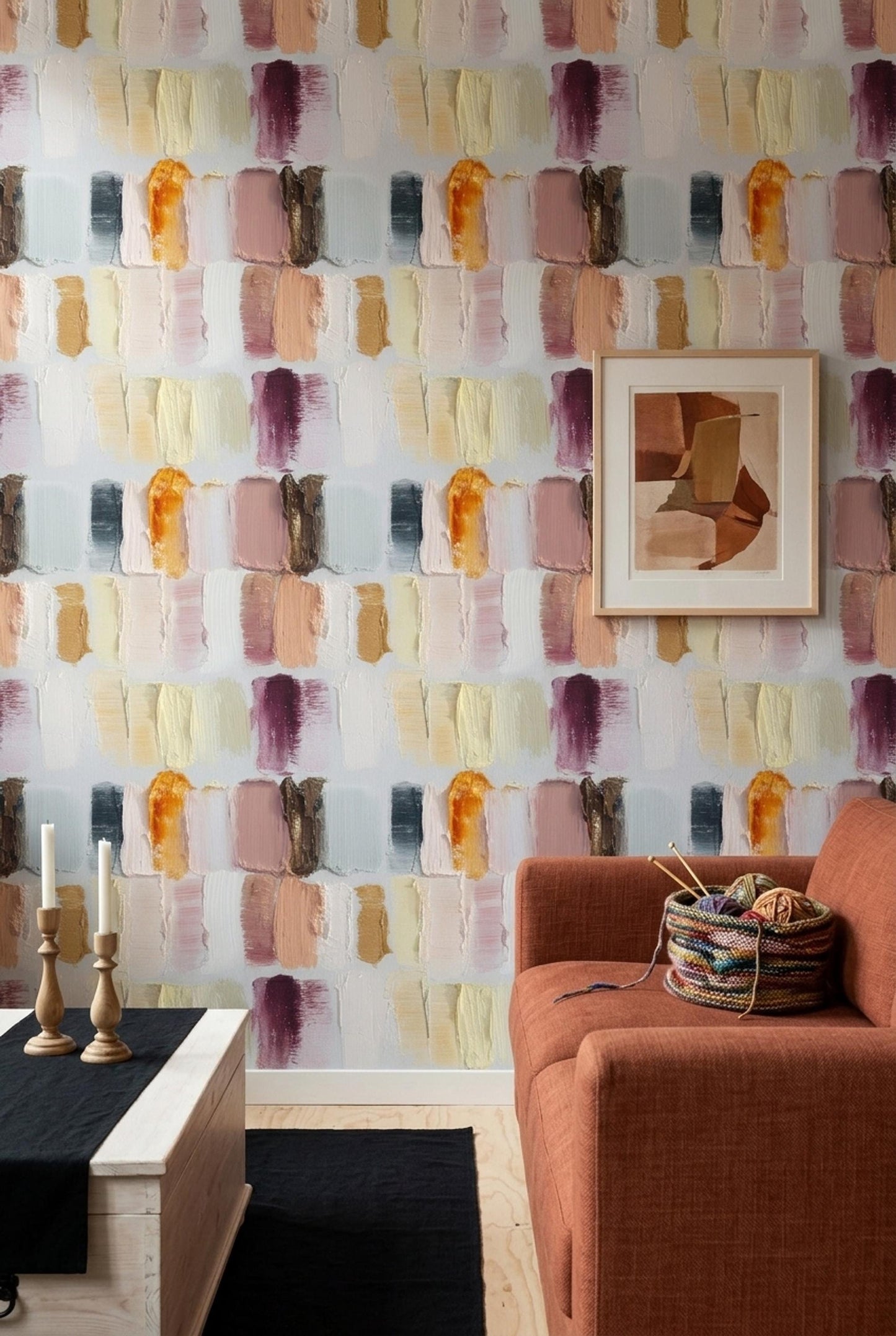 Textured Brushstroke Wallpaper Soft Luxury Abstract Art Gallery Wall Decor