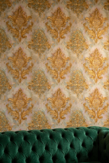 Luxury Baroque Damask Wallpaper Gold French Victorian Classic Wall Decor Pattern