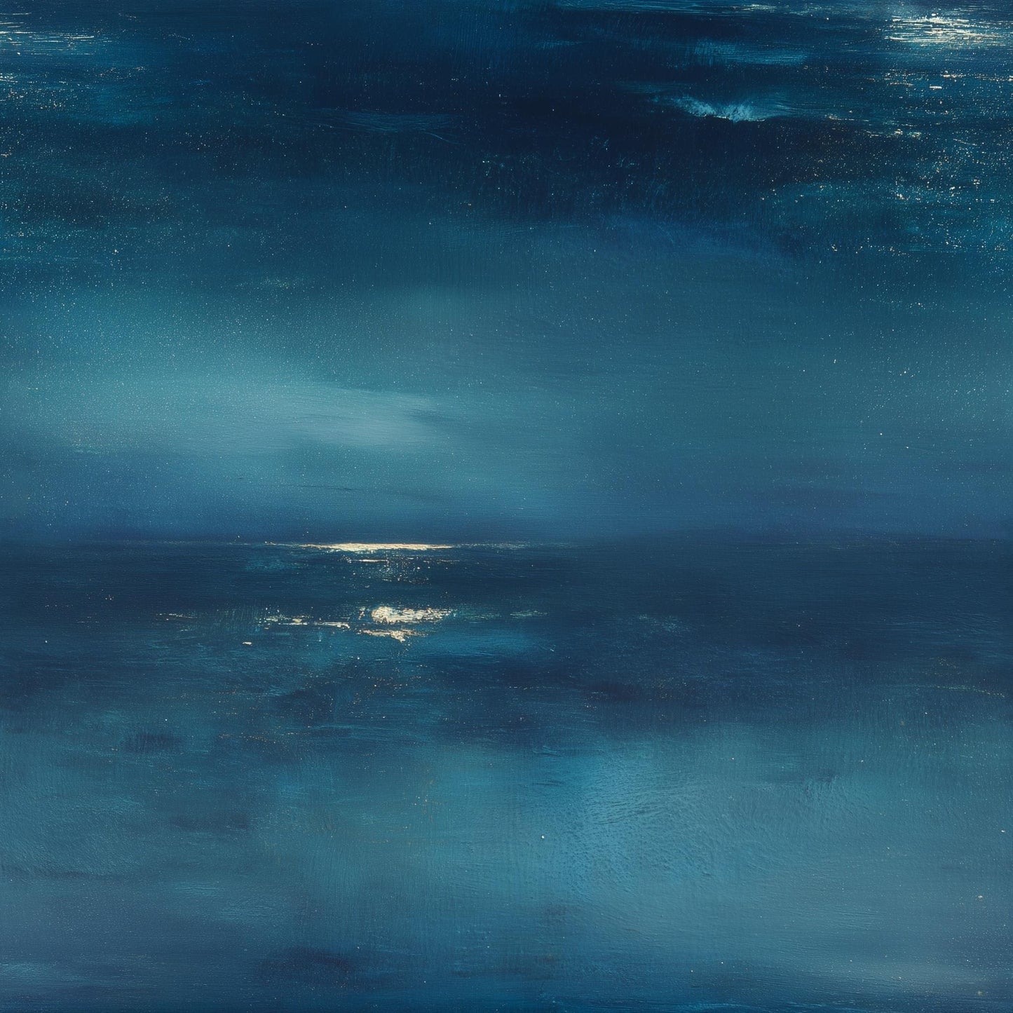 Midnight Ocean Wallpaper Moody Coastal Abstract Blue Seascape Luxury Wall Decor