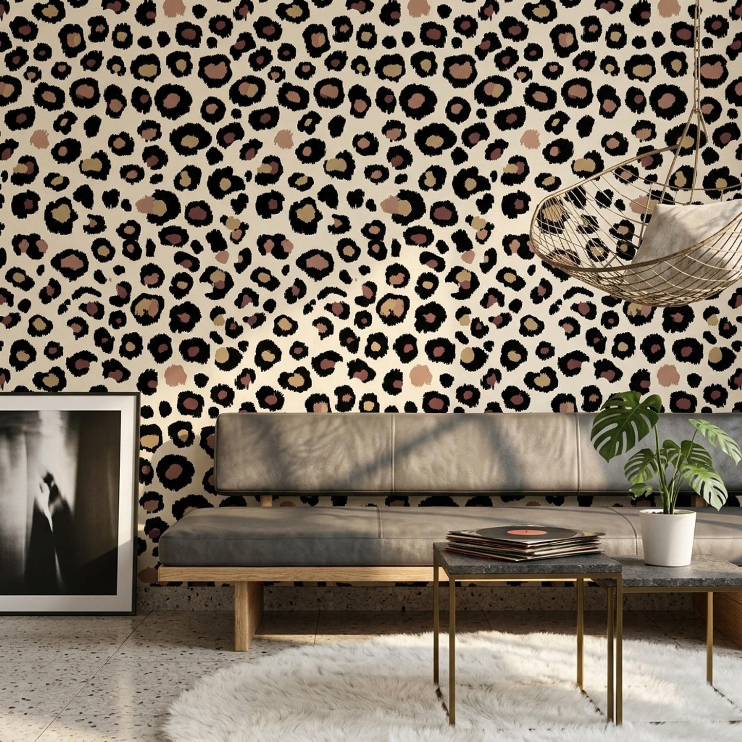 Leopard Print Wallpaper Neutral Animal Pattern Safari Chic Wall Decor Quiet Luxury