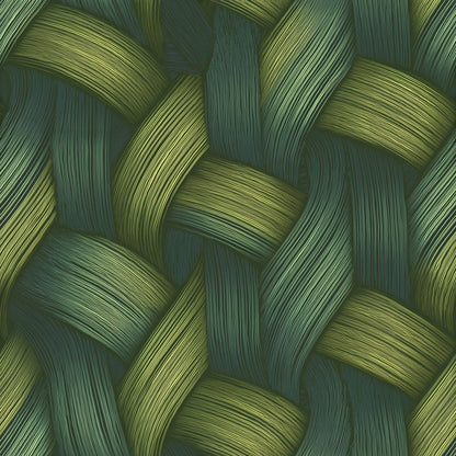 Green Woven Wallpaper Textured Basket Weave Wallpaper Organic Modern Wall Decor