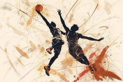 Basketball Wall Mural Modern Sports Decor Athletic Wallpaper Home Gym Training Room Decor