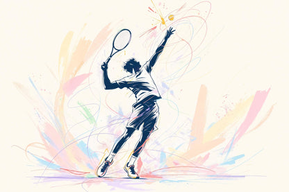 Tennis Wall Mural Modern Sports Wallpaper Athletic Decor Home Gym Racket Sports Art