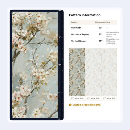 Fine Art Blossom Wallpaper Orchard Floral Oil Painting Botanical Wall Decor
