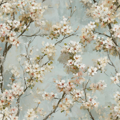 Fine Art Blossom Wallpaper Orchard Floral Oil Painting Botanical Wall Decor